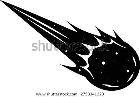 Falling meteor comet asteroid icon vector illustration