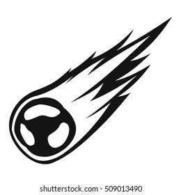 Falling meteor with long tail icon. Simple illustration of falling meteor with long tail vector icon for web