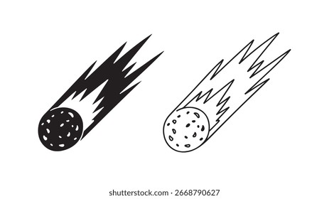 Falling meteor with transparent background