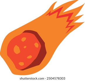 Falling meteorite color icon. Space disaster symbol