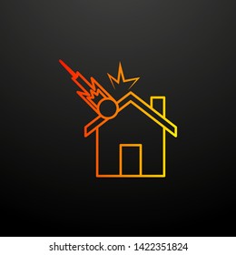 falling meteorite at home nolan icon. Elements of insurance set. Simple icon for websites, web design, mobile app, info graphics