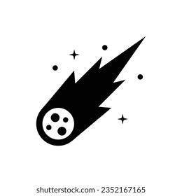 Falling meteorite icon design. comet space icon. isolated on white background. vector illustration