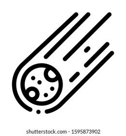 Falling Meteorite Sphere Icon Vector. Outline Falling Meteorite Sphere Sign. Isolated Contour Symbol Illustration