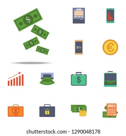 falling money colored icon. Banking icons universal set for web and mobile