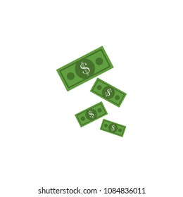 falling money colored icon. Element of bankings for mobile concept and web apps. Detailed falling money colored icon can be used for web and mobile. Premium icon on white background