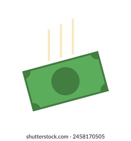 Icono De Dinero Que Cae. Vector de divisas verde. Concepto de éxito financiero. Ilustración de ingresos de inversión.