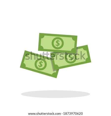 Falling money illustration in flat style. Money symbol for your web site design, logo, app, UI Vector EPS 10.