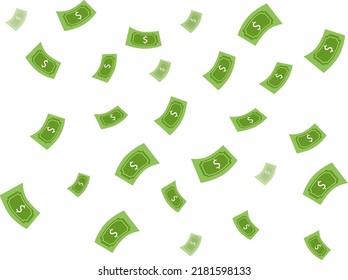 Falling money illustrations isolated white background