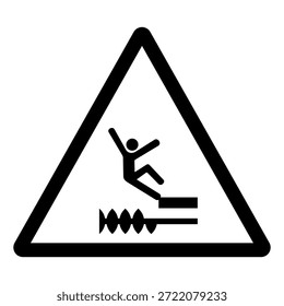 Caída De La Maquinaria En Movimiento Signo De Símbolo De Peligro, Ilustración vectorial, Aislado En La Etiqueta De Fondo Blanco. EPS10