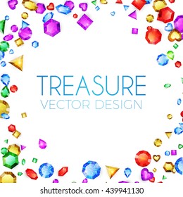 Falling Multicolor Gems. Treasure Design. Abstract Luxury and Game Background. Vector illustration