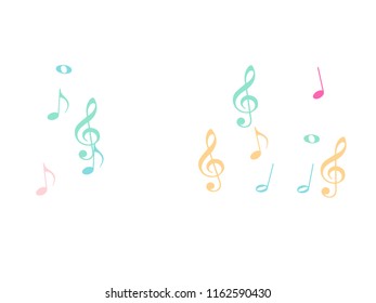Falling Music Notes Chaos Vector Confetti. Abstract Music Symbols Poster Background Elements. Vector Frame, Melody, Dancing Party Night or Festival Showering Notes. Decorative Sheets Chaos Icons.
