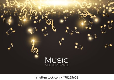 Falling Notes. Abstract Elegant Music Background. Vector illustration