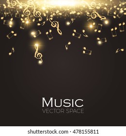 Falling Notes. Abstract Elegant Music Background. Vector illustration