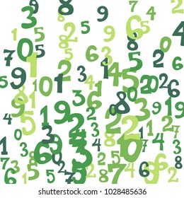 Falling numbers abstract background. Abstract background of color numbers for banner or poster. Pattern of randomly distributed numbers from zero to nine in color.