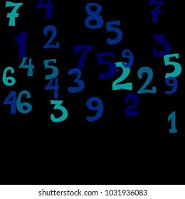 Falling numbers abstract background. Abstract background of color numbers for card or banner. Pattern of randomly distributed numbers from zero to nine in color.