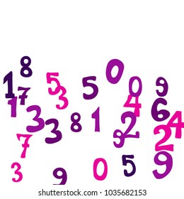 Falling numbers abstract background. Abstract background of color numbers for card or banner. Pattern of randomly distributed numbers from zero to nine in color.
