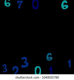 Falling numbers abstract background. Abstract background of color numbers for banner or poster. Pattern of randomly distributed numbers from zero to nine in color.