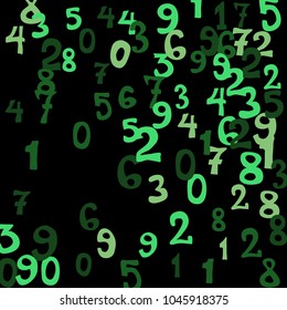 Falling numbers abstract background. Abstract background of color numbers for card or banner. Pattern of randomly distributed numbers from zero to nine in color.