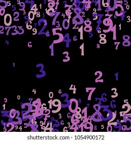Falling numbers abstract background. Abstract background of color numbers for banner or poster. Pattern of randomly distributed numbers from zero to nine in color.
