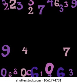 Falling numbers abstract background. Abstract background of color numbers for banner or poster. Pattern of randomly distributed numbers from zero to nine in color.