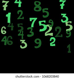 Falling numbers abstract background. Abstract background of color numbers for card or print. Pattern of randomly distributed numbers from zero to nine in color.
