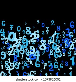 Falling numbers abstract background. Abstract background of color numbers for card or banner. Pattern of randomly distributed numbers from zero to nine in color.