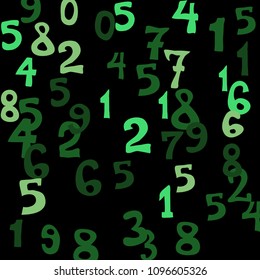 Falling numbers abstract background. Abstract background of color numbers for card or banner. Pattern of randomly distributed numbers from zero to nine in color.