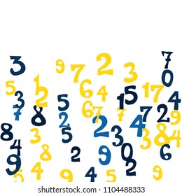 Falling numbers abstract background. Abstract background of color numbers for banner or poster. Pattern of randomly distributed numbers from zero to nine in color.