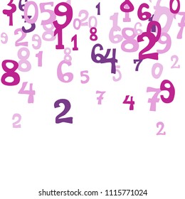 Falling numbers abstract background. Abstract background of color numbers for banner or poster. Pattern of randomly distributed numbers from zero to nine in color.