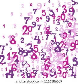 Falling numbers abstract background. Abstract background of color numbers for card or banner. Pattern of randomly distributed numbers from zero to nine in color.