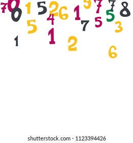 Falling numbers abstract background. Abstract background of color numbers for banner or poster. Pattern of randomly distributed numbers from zero to nine in color.