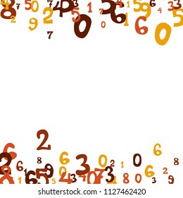Falling numbers abstract background. Abstract background of color numbers for card or banner. Pattern of randomly distributed numbers from zero to nine in color.