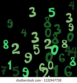 Falling numbers abstract background. Abstract background of color numbers for card or print. Pattern of randomly distributed numbers from zero to nine in color.