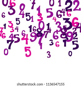 Falling numbers abstract background. Abstract background of color numbers for card or print. Pattern of randomly distributed numbers from zero to nine in color.