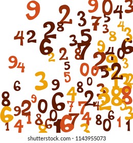 Falling numbers abstract background. Abstract background of color numbers for banner or poster. Pattern of randomly distributed numbers from zero to nine in color.