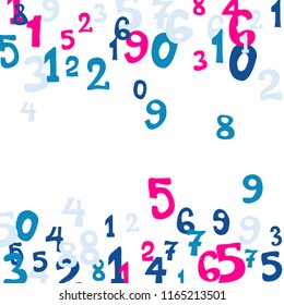 Falling numbers abstract background. Abstract background of color numbers for card or print. Pattern of randomly distributed numbers from zero to nine in color.