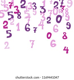 Falling numbers abstract background. Abstract background of color numbers for card or banner. Pattern of randomly distributed numbers from zero to nine in color.