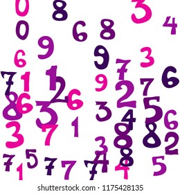 Falling numbers abstract background. Abstract background of color numbers for card or banner. Pattern of randomly distributed numbers from zero to nine in color.
