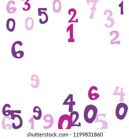 Falling numbers abstract background. Abstract background of color numbers for banner or poster. Pattern of randomly distributed numbers from zero to nine in color.