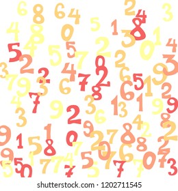 Falling numbers abstract background. Abstract background of color numbers for banner or poster. Pattern of randomly distributed numbers from zero to nine in color.