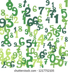Falling numbers abstract background. Abstract background of color numbers for card or banner. Pattern of randomly distributed numbers from zero to nine in color.