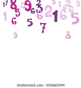 Falling numbers abstract background. Abstract colorful background for card or banner. Pattern of randomly distributed numbers from zero to nine in color.