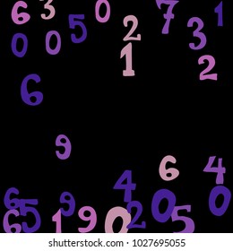 Falling numbers abstract background. Abstract colorful background for banner or poster. Pattern of randomly distributed numbers from zero to nine in color.