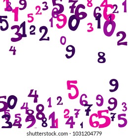 Falling numbers abstract background. Abstract colorful background for card or banner. Pattern of randomly distributed numbers from zero to nine in color.