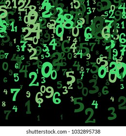 Falling numbers abstract background. Abstract colorful background for banner or poster. Pattern of randomly distributed numbers from zero to nine in color.
