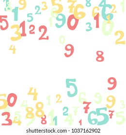 Falling numbers abstract background. Abstract colorful background for card or print. Pattern of randomly distributed numbers from zero to nine in color.