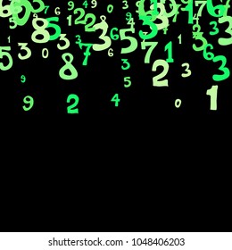 Falling numbers abstract background. Abstract colorful background for banner or poster. Pattern of randomly distributed numbers from zero to nine in color.
