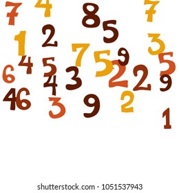 Falling numbers abstract background. Abstract colorful background for card or banner. Pattern of randomly distributed numbers from zero to nine in color.