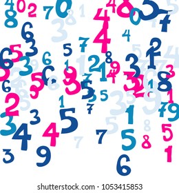 Falling Color Numbers On White Background Stock Vector (Royalty Free ...