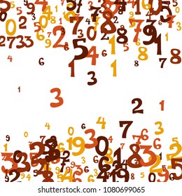 Falling numbers abstract background. Abstract colorful background for banner or poster. Pattern of randomly distributed numbers from zero to nine in color.